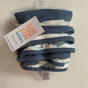 Just One You by Carters Blue Shark Print Washcloths NWT